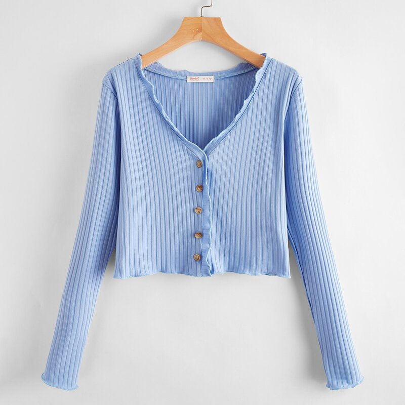 

Lettuce Trim Crop Tee, Baby blue