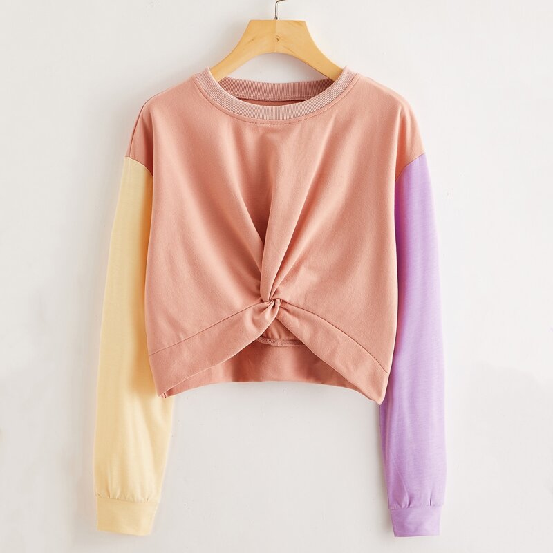 

Colorblock Twist Sweatshirt, Multicolor