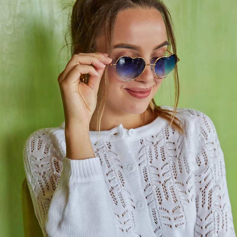 

Heart Frame Gradient Sunglasses, Blue