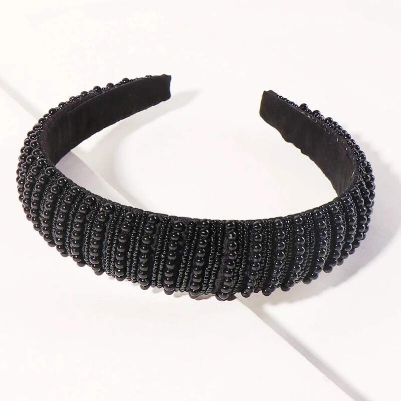

Beaded Hair Hoop, Black