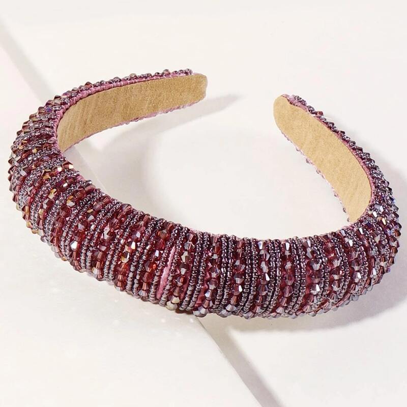 

Beaded Hair Hoop, Pink