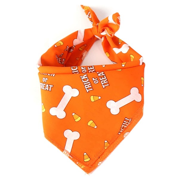 

Halloween Bone Pattern Dog Bandana, Orange