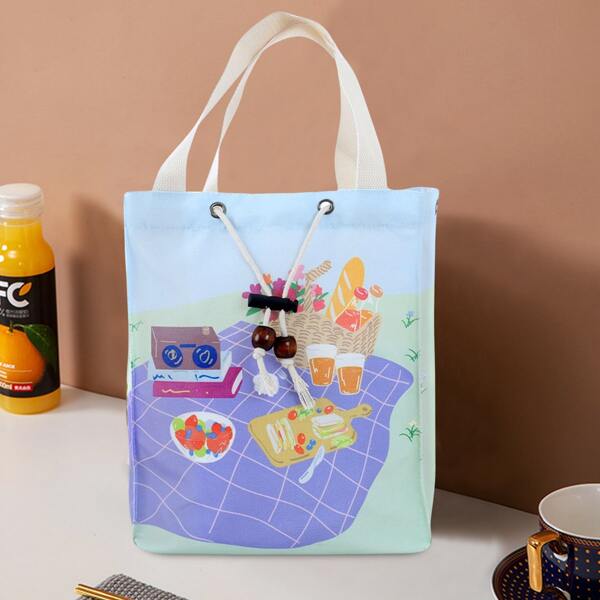 

Picnic Pattern Insulation Lunch Bag, Multicolor