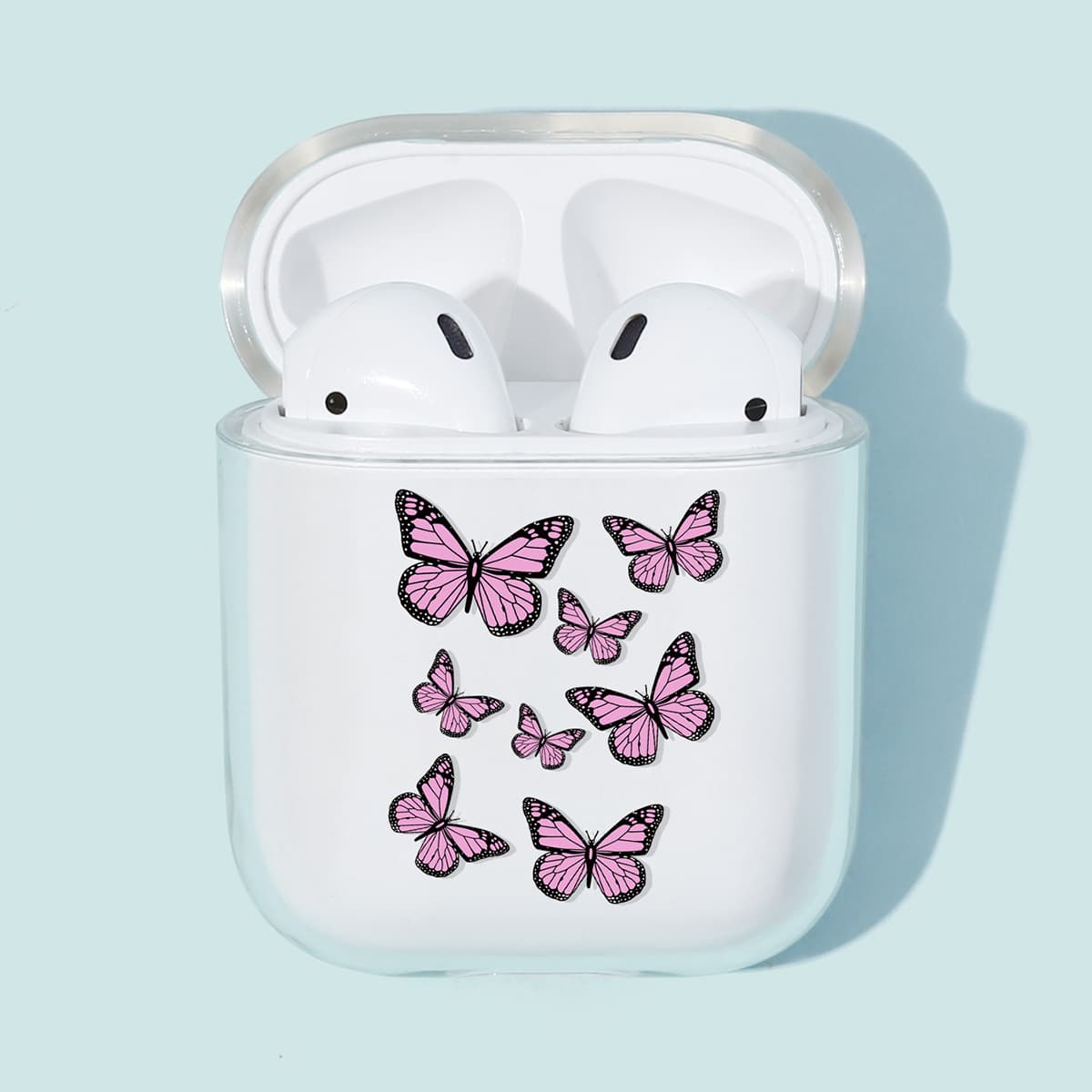 

Butterfly Print Clear AirPods Case