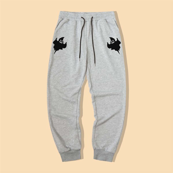 

Guys Halloween Cartoon Graphic Sweatpants, Light grey
