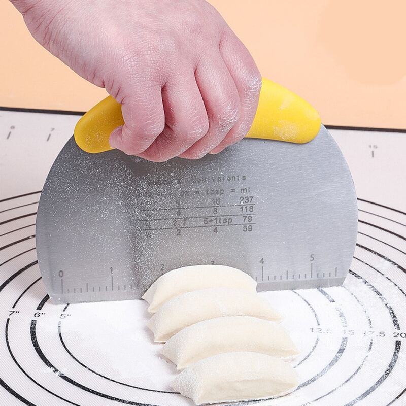 

1pc Stainless Steel Dough Scraper, Yellow
