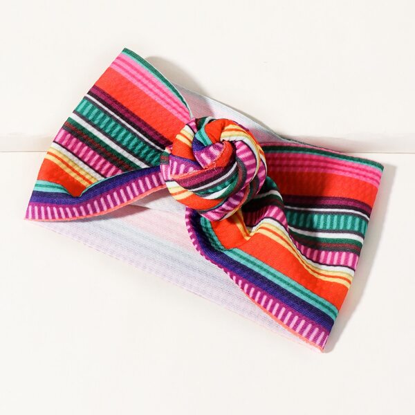 

1pc Toddler Girls Striped Knot Headband, Multicolor