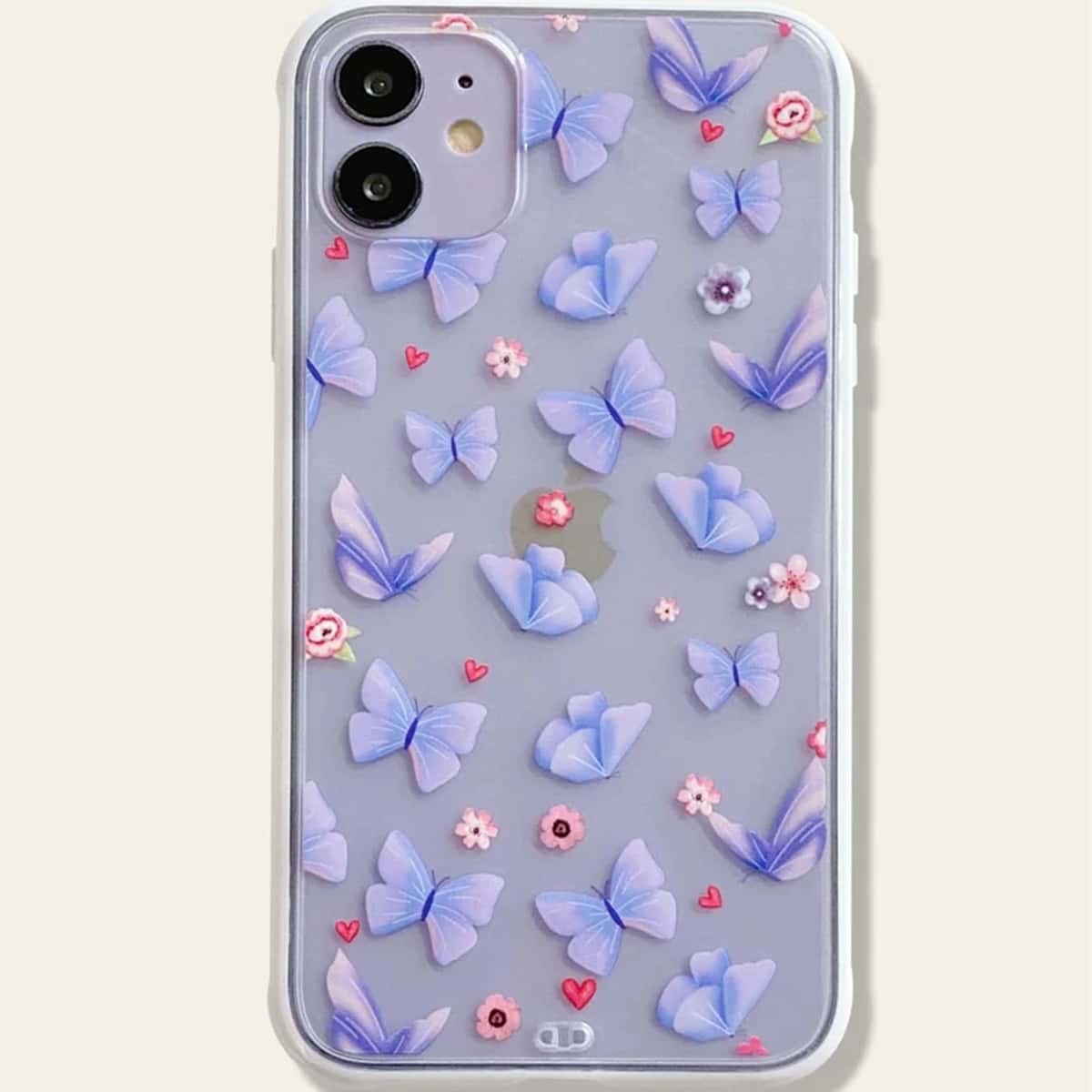 

Butterfly Clear iPhone Case, Multicolor