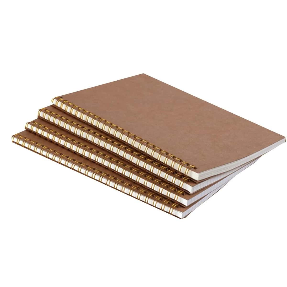 

1pc Simple Spiral Notebook, Brown