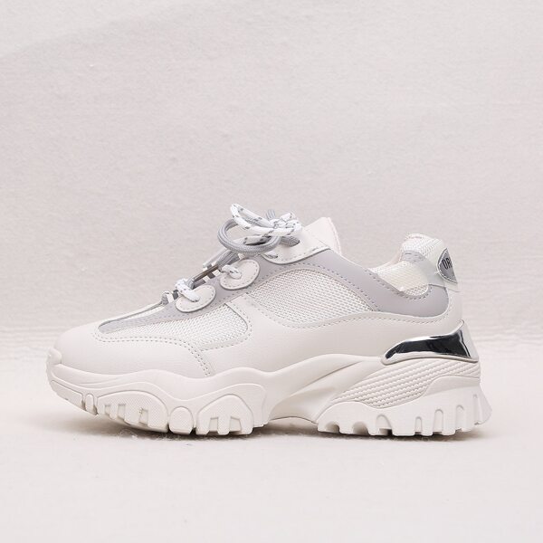 

Lace-up Front Wide Fit Sneakers, Beige