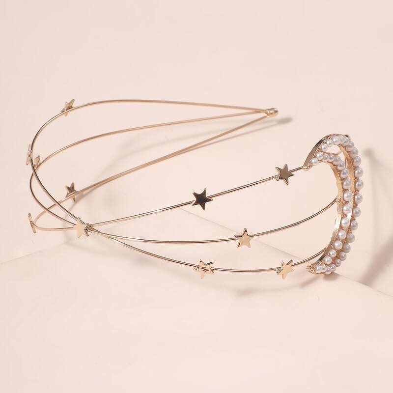 

Star Decor Hollow Out Hair Hoop, Gold