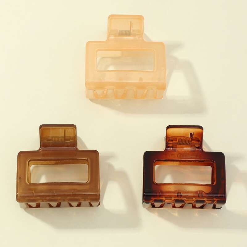 

3pcs Simple Hair Claw, Multicolor