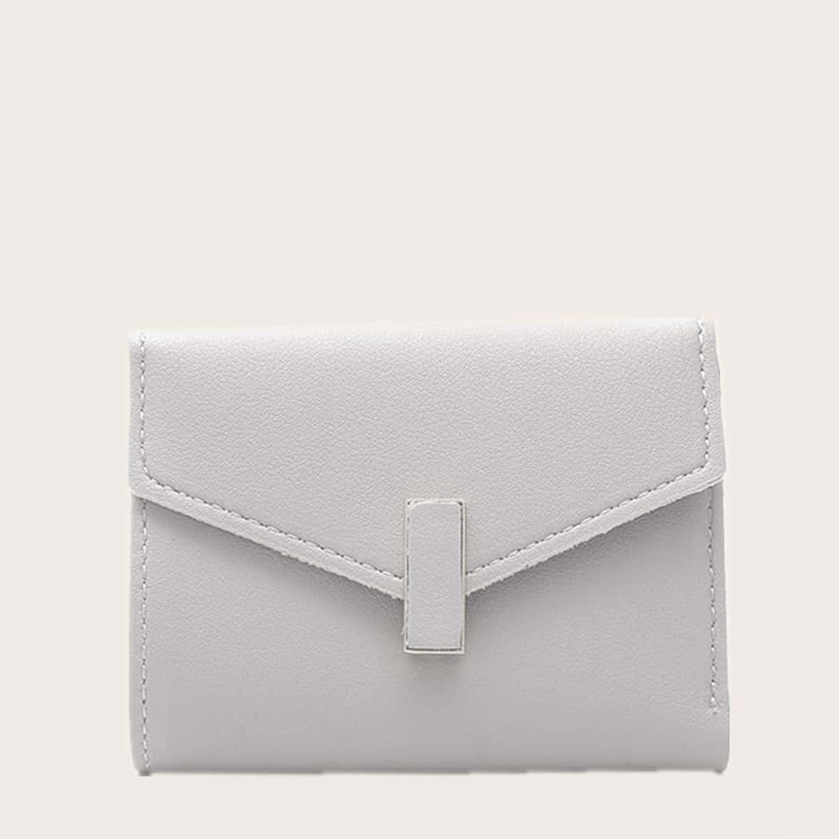 

Solid Fold Over Purse, Light grey