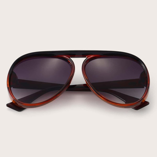 

1pc Tinted Lens Flat Top Sunglasses, Multicolor