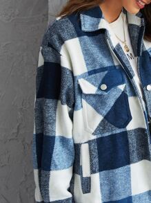 Sobrecamisa amplia con bolsillo con solapa de cuadros - Multicolor - Ver 3