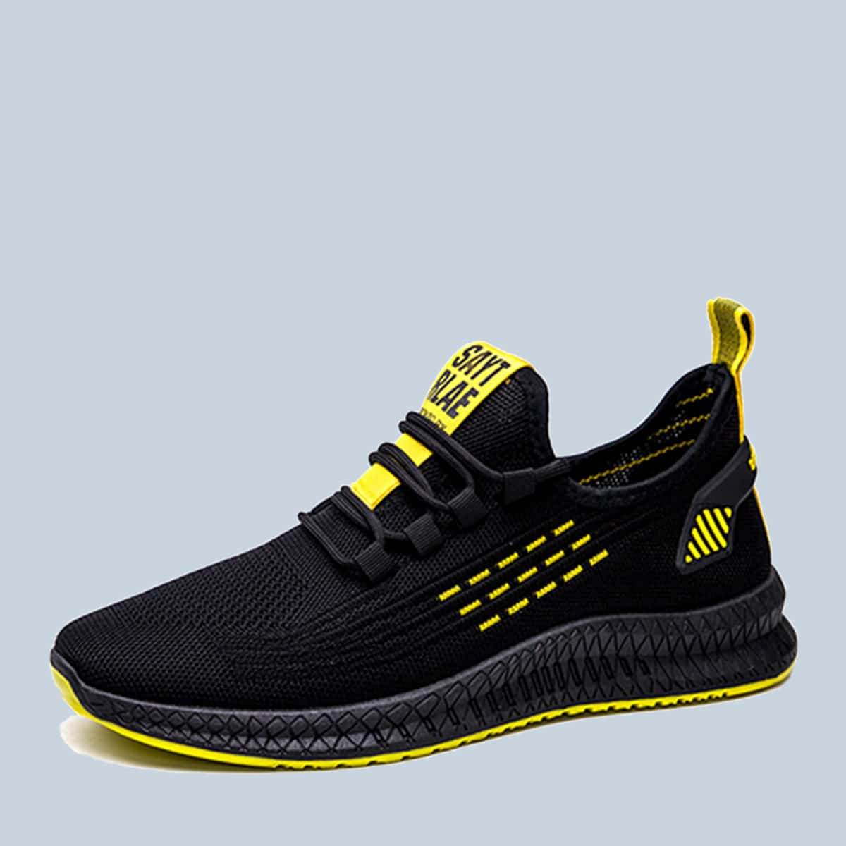 

Guys Lace-up Decor Wide Fit Sneakers, Black