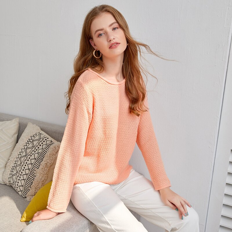 

Solid Rolled Neck Sweater, Dusty pink