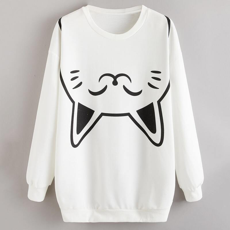 

Cartoon Graphic Sweatshirt, White