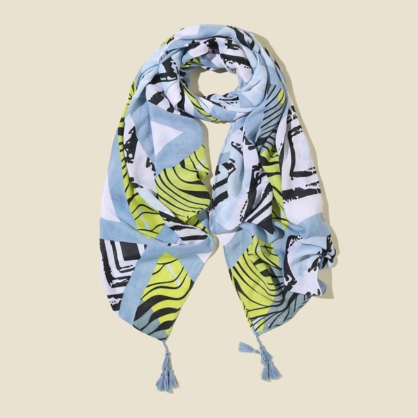 

Tassel Decor Scarf, Multicolor