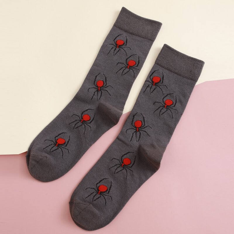 

Spider Pattern Socks, Multicolor