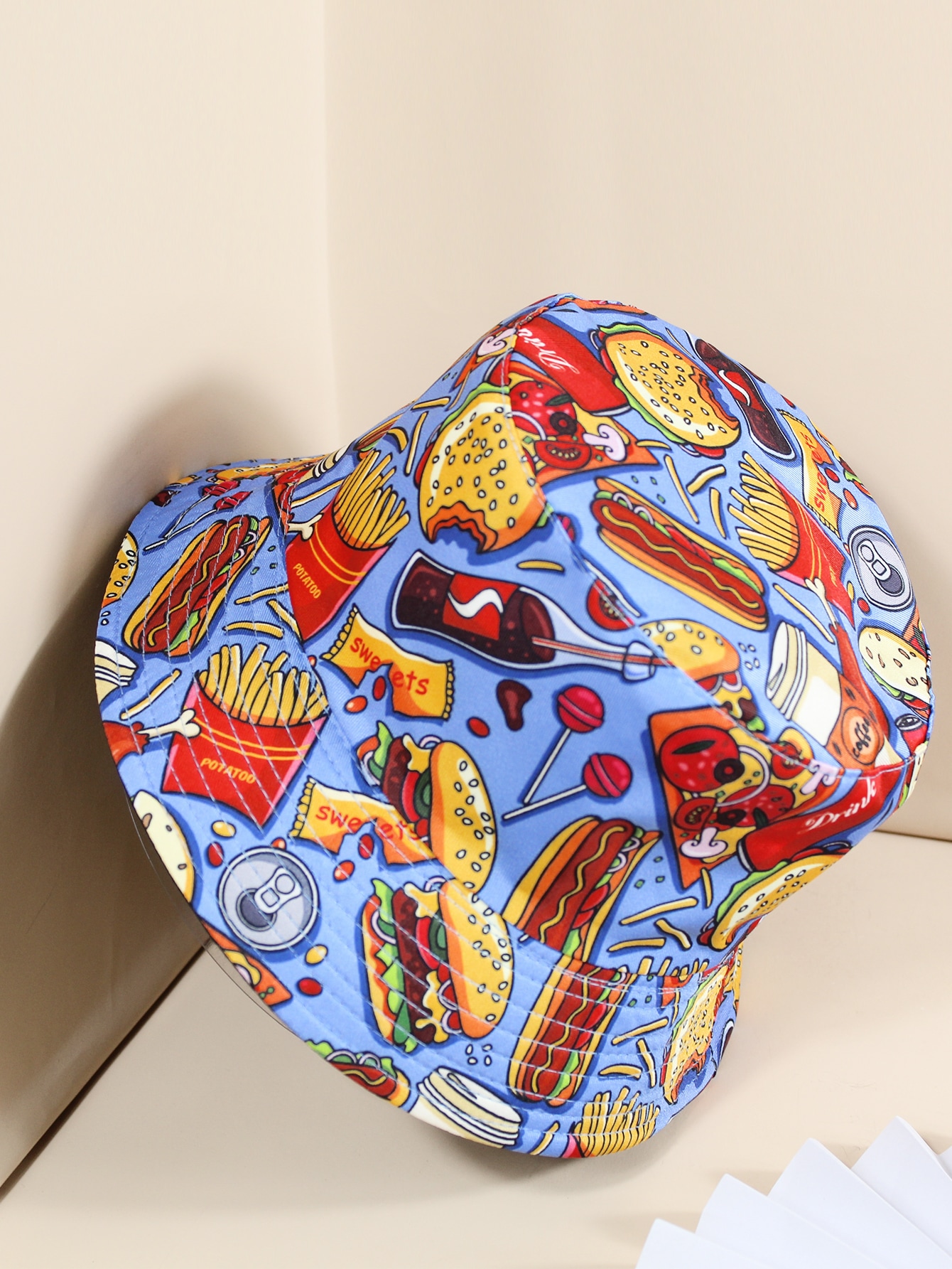 Hamburger Pattern Reversible Bucket Hat thumbnail