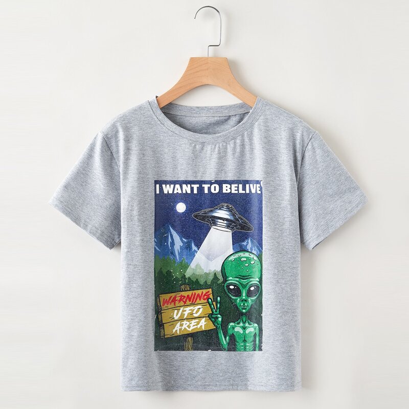 

Letter Graphic Tee, Light grey