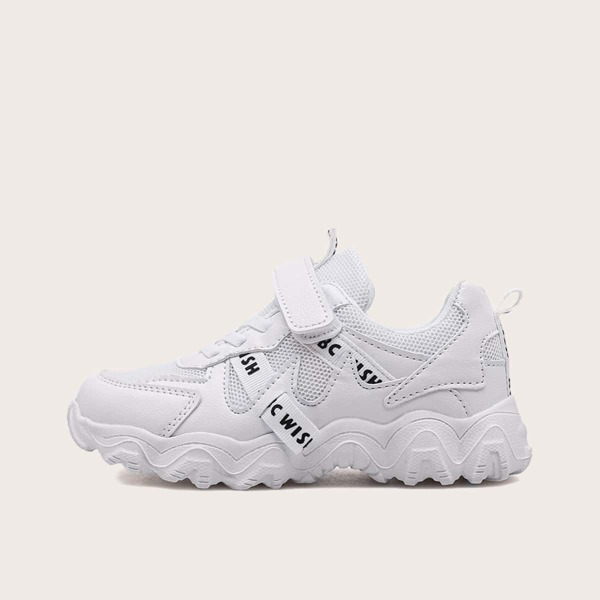 

Girls Velcro Strap Mesh Panel Sneakers, White
