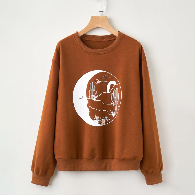 

Moon Graphic Sweatshirt, Ginger
