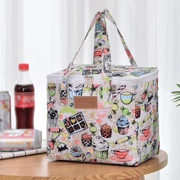 

Dessert Print Insulation Lunch Bag, Multicolor