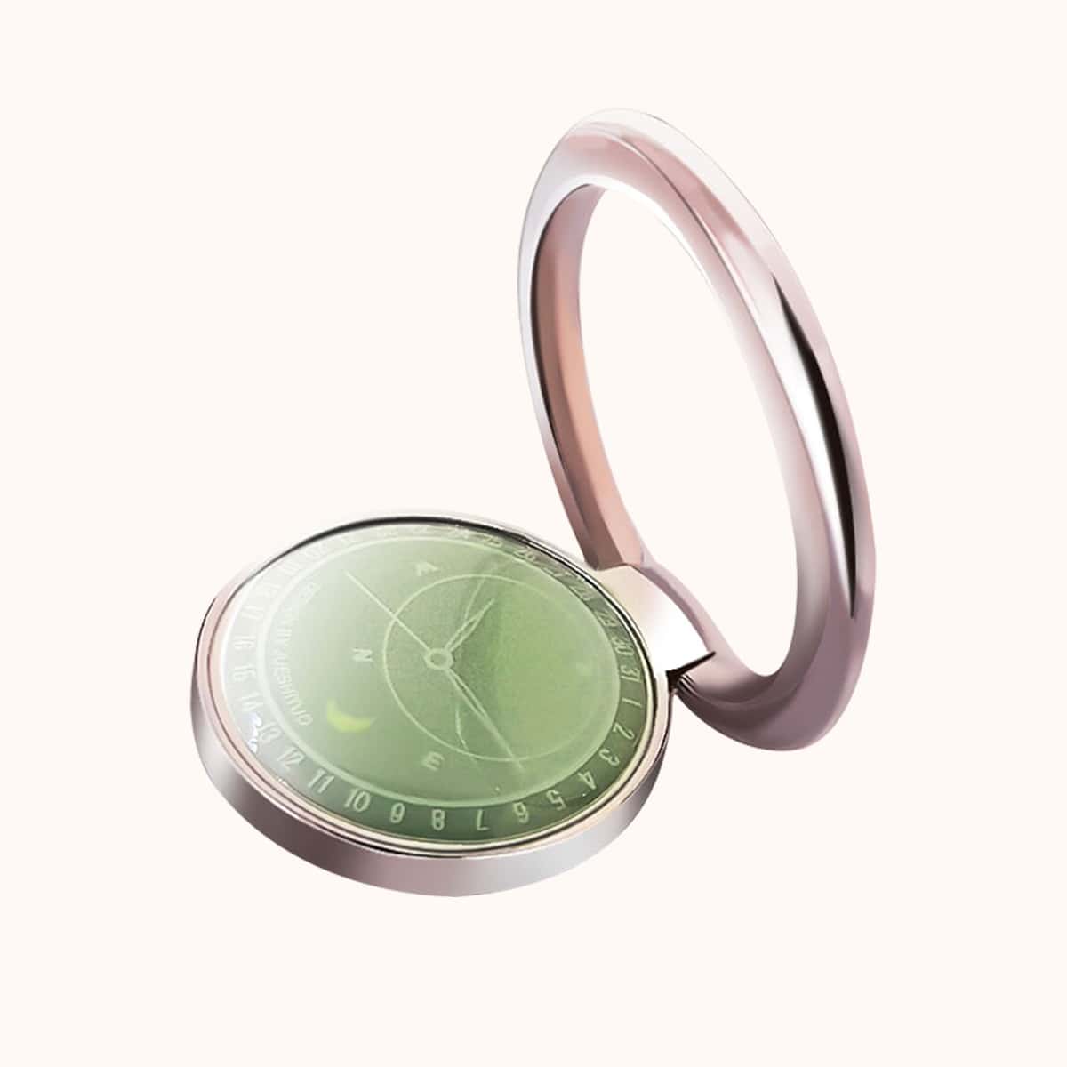 

Clock Design Phone Ring Holder, Green