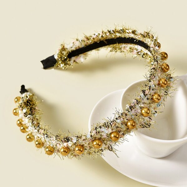 

Metal Ball Decor Hair Hoop, Gold