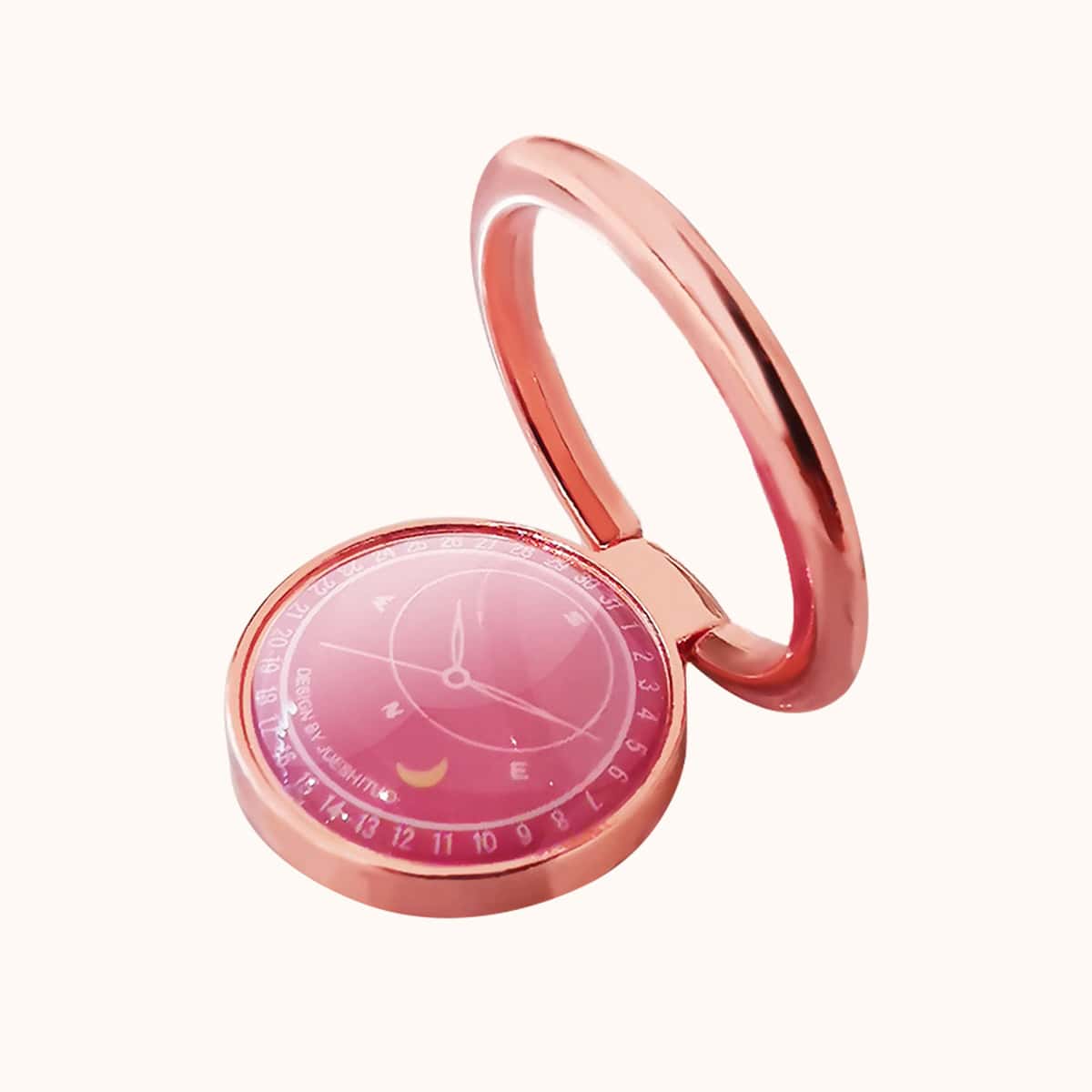 

Clock Design Phone Ring Holder, Pink