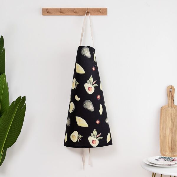 

Avocado Print Apron, Black