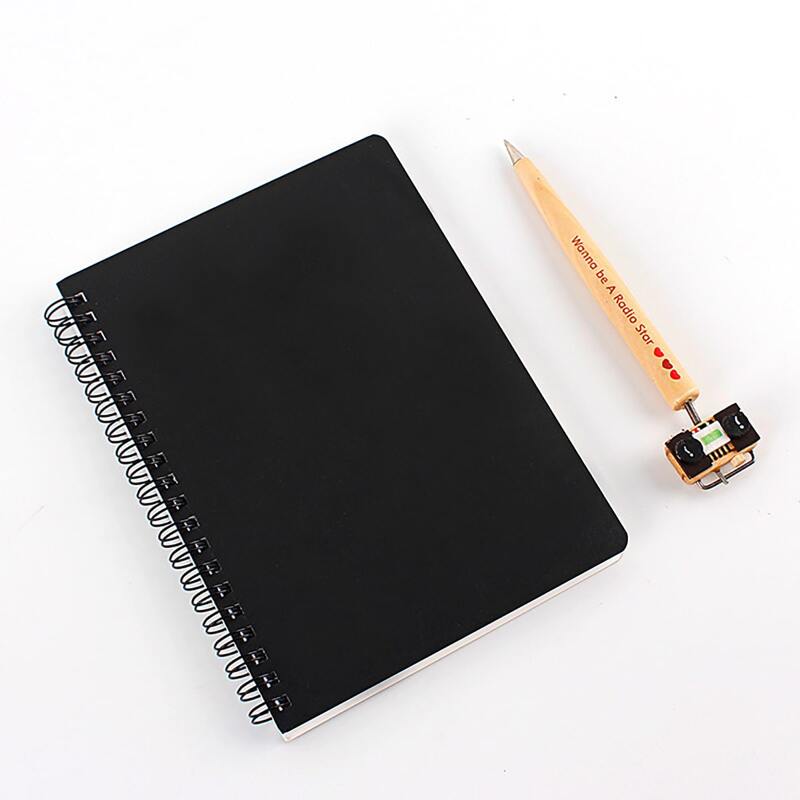 

1pack Plain Cover Spiral Notebook, Black