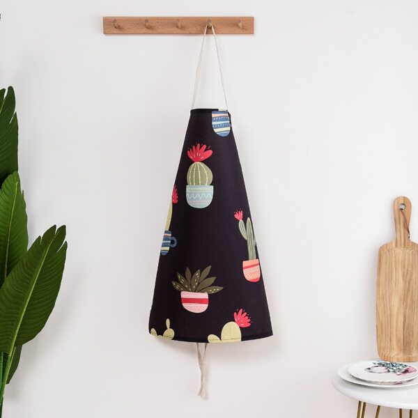

Plant Print Apron, Black