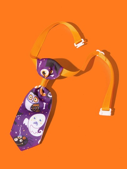 Собачий галстук с принтом призрака на Хэллоуин