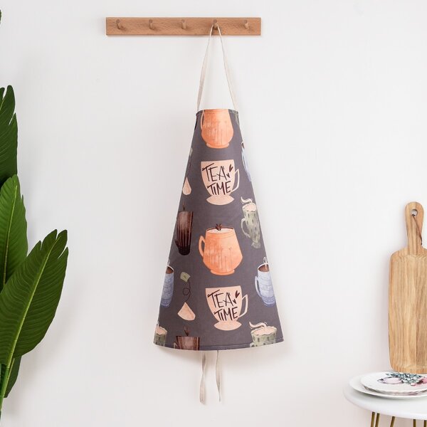 

Cup Print Apron, Multicolor