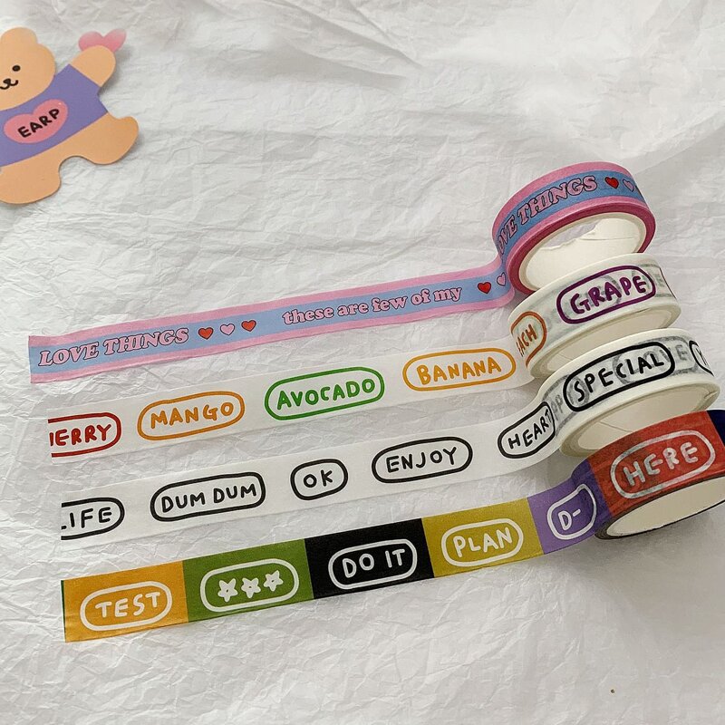 

1roll Letter Graphic Random Decorative Tape, Multicolor