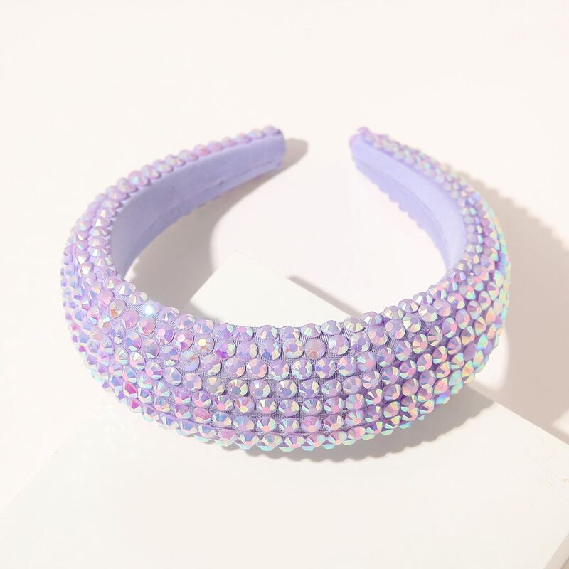 

Iridescent Rhinestone Headband, Mauve purple