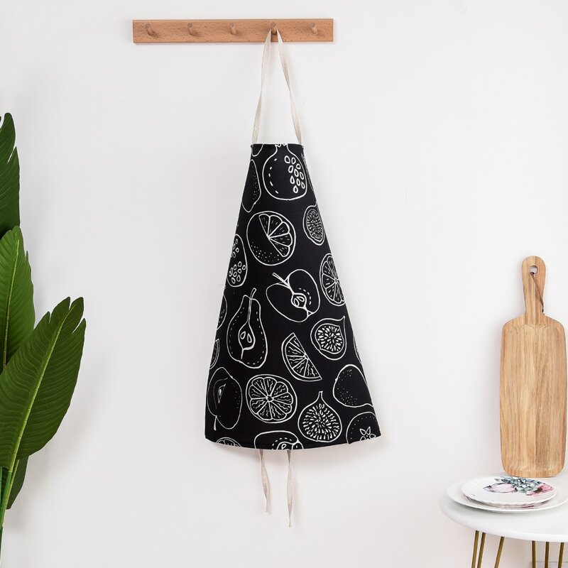 

Fruit Print Apron, Black