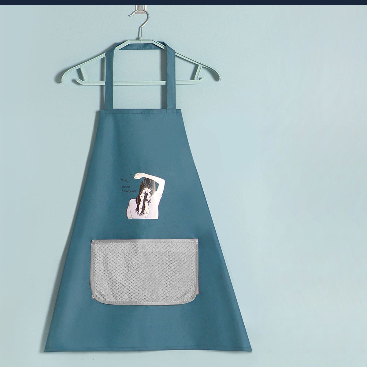 

Figure Graphic Apron, Teal blue