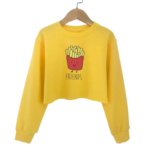 

Toddler Girls Letter & Chips Print Sweatshirt, Yellow