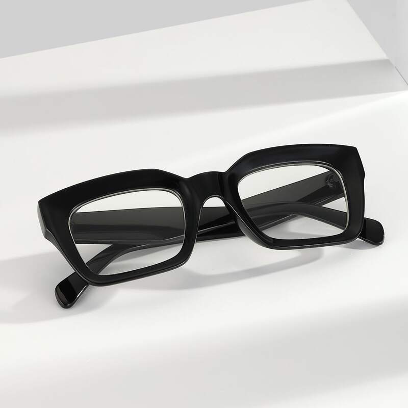 Guys Square Frame Glasses, Black