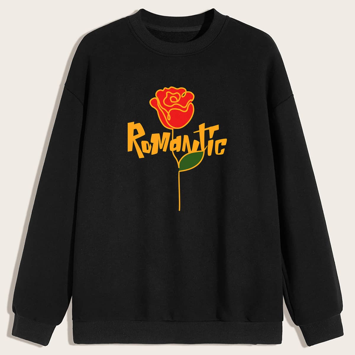 

Guys Letter Rose Graphic Sweatshirt, Black
