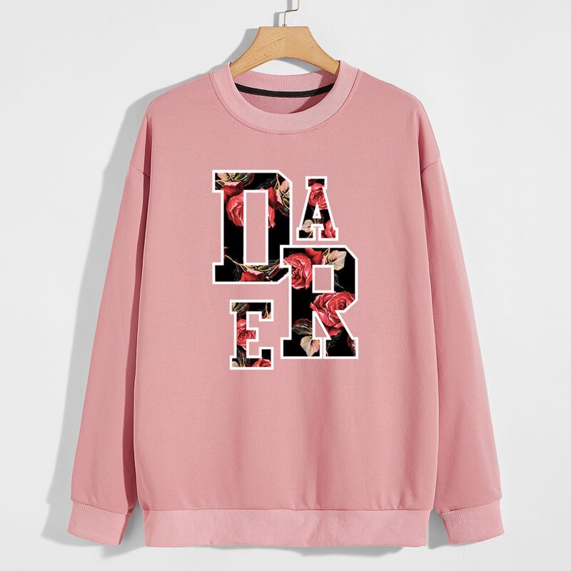 

Guys Letter Rose Graphic Sweatshirt, Dusty pink