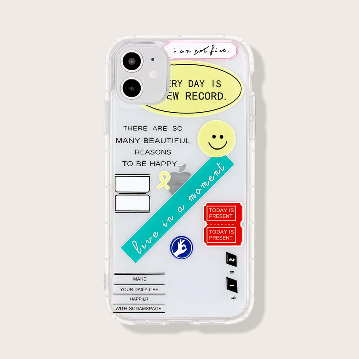 

Slogan Graphic iPhone Case, Clear