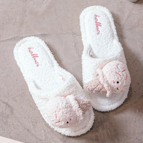 

Cartoon Ice Cream Decor Fluffy Slippers, Pink