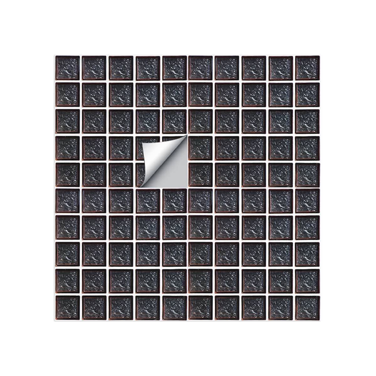 

10sheets Mosaic Tile Wall Sticker, Black