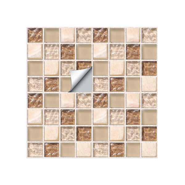 

10sheets Mosaic Tile Wall Sticker, Multicolor