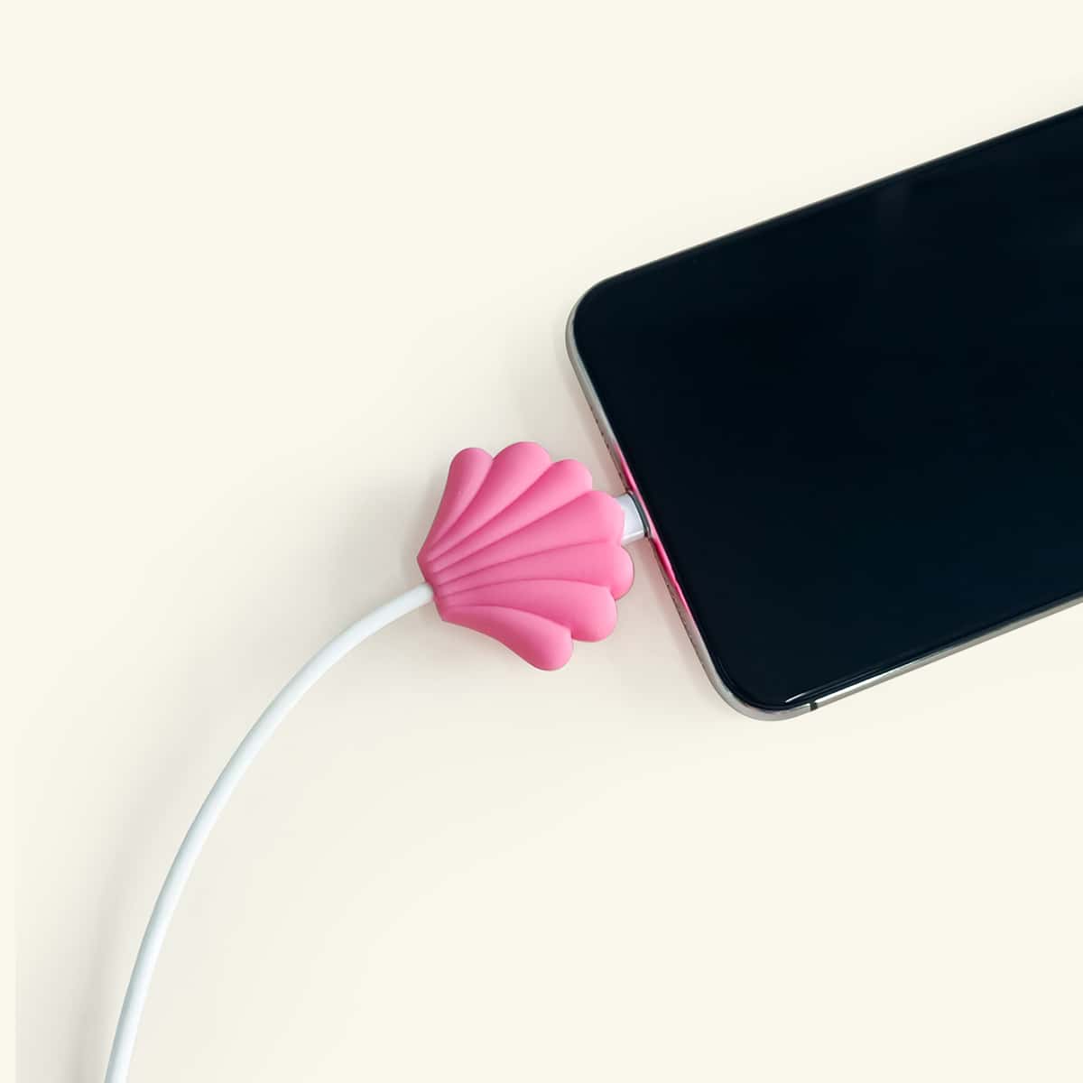 

Shell Shaped Phone Cable Protector, Hot pink